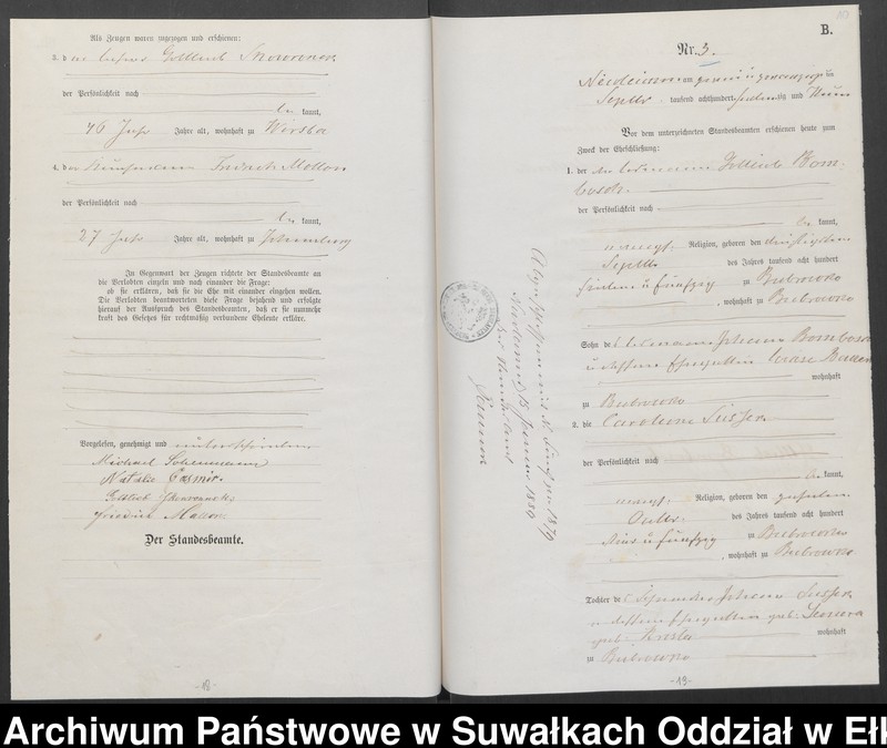 image.from.unit.number "Heiraths-Haupt-Register des Königlich Preussischen Standes-Amtes Forstrevier Nicolaiken Kreis Sensburg für das Jahr 1878 [do 1881]"