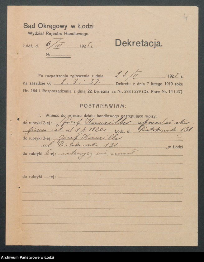 Obraz 6 z jednostki "Józef Kronzilber- sprzedaż skór"