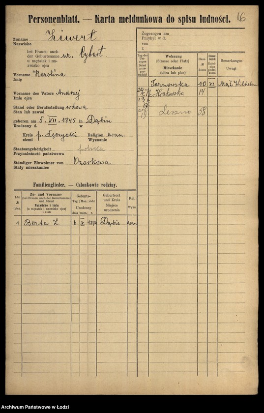 Obraz 18 z jednostki "[Spis ludności Łodzi] Zivel - Zolenberg"