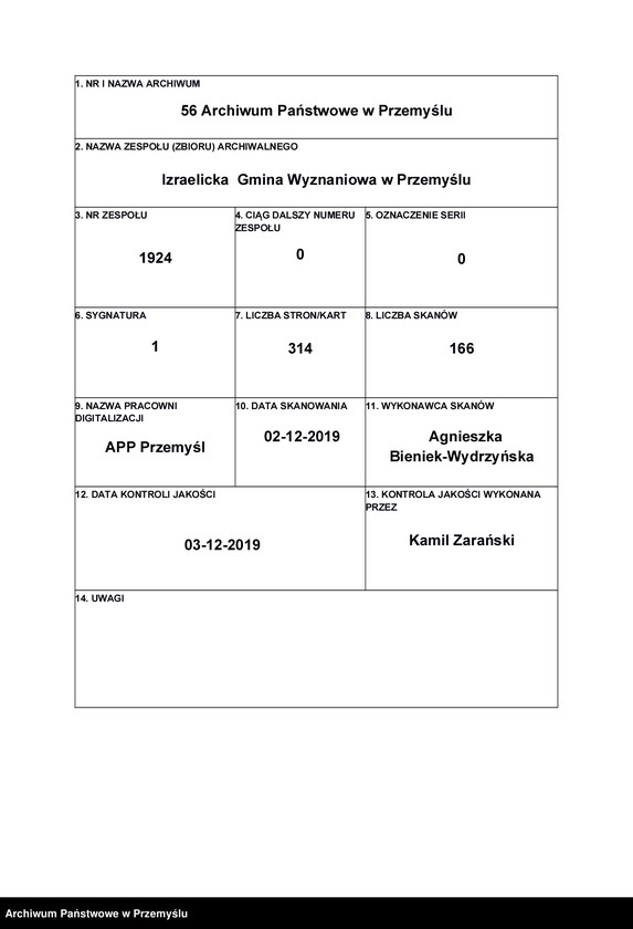 image.from.team "Akta stanu cywilnego Izraelickiej Gminy Wyznaniowej w Przemyślu"