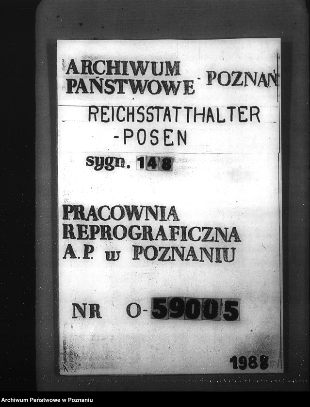 Obraz 1 z jednostki "Wykaz akt dla wydziału Gesundheitswesen und Volkspflege"