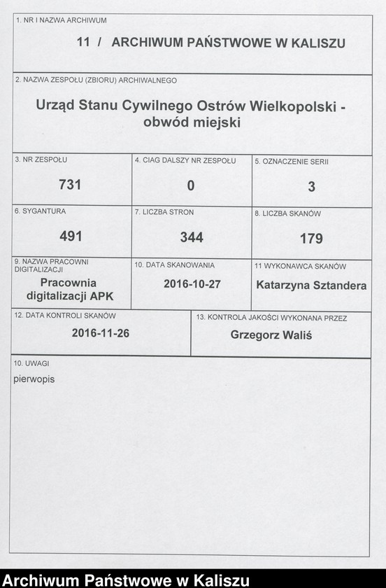 Obraz 1 z jednostki "[Księga zgonów]"