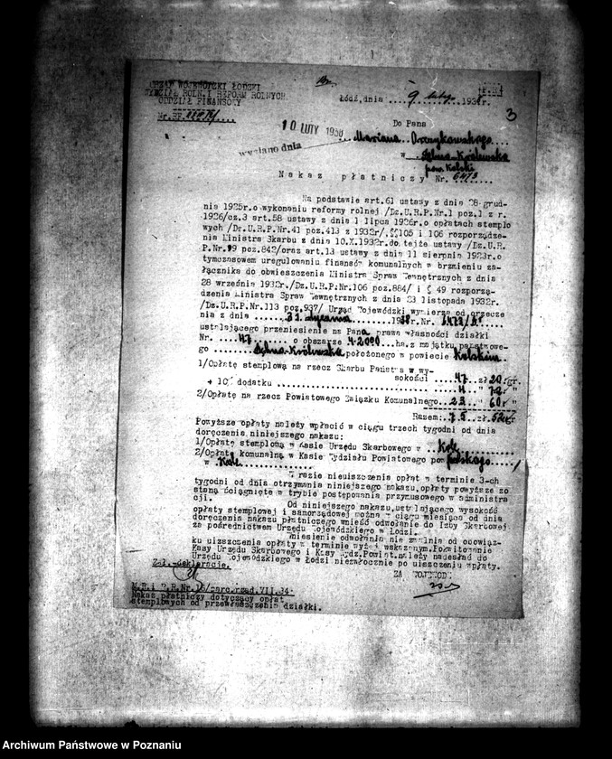 Obraz 7 z jednostki "Przymusowy wykup majątku ziemskiego Ląd na cele reformy rolnej"