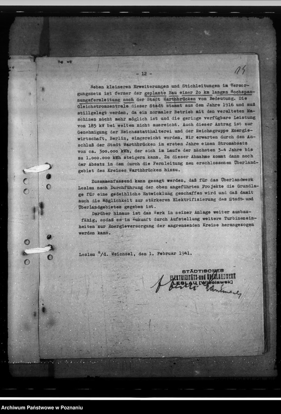 Obraz 18 z jednostki "Elektrizitätswerk - Leslau (Włocławek)"