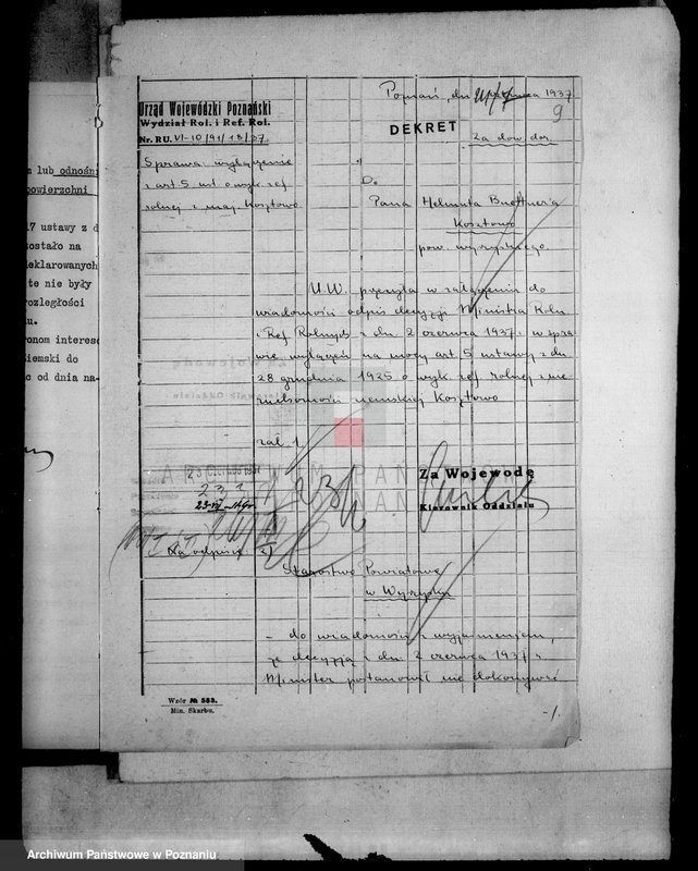 Obraz 14 z jednostki "Majątek Kosztowo powiatu wyrzyskiego wyłączenie z art. 5 ustawy o wykonaniu reformy rolnej"