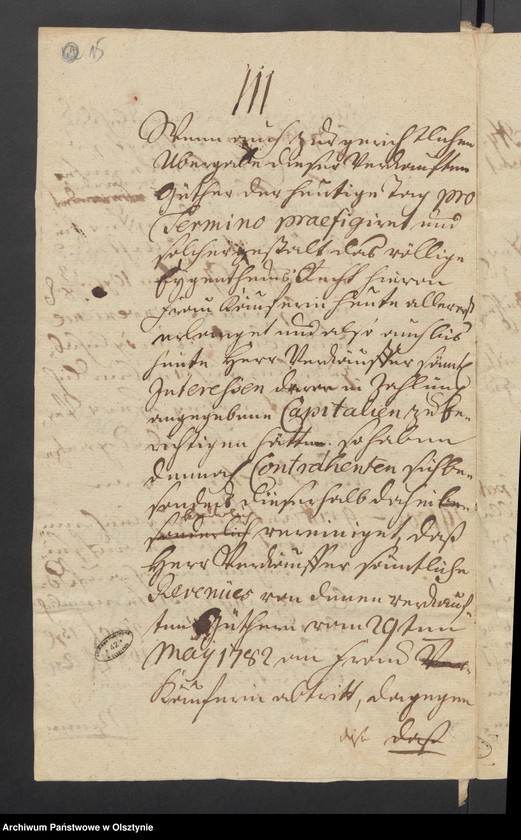 image.from.unit.number "In S. [Sachen] des Friedrichs Ernst Boguslav von Auer den Verkauff seines Guths Pollennen an seine Schwester Maria Charlotta Dorothea von Auer verehelichte von Borewitz"