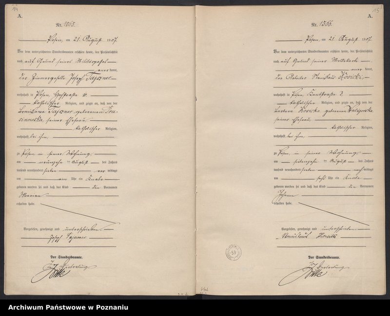 Obraz 10 z jednostki "Księga miejscowa urodzeń tom IV [Rejestr główny urodzeń]"