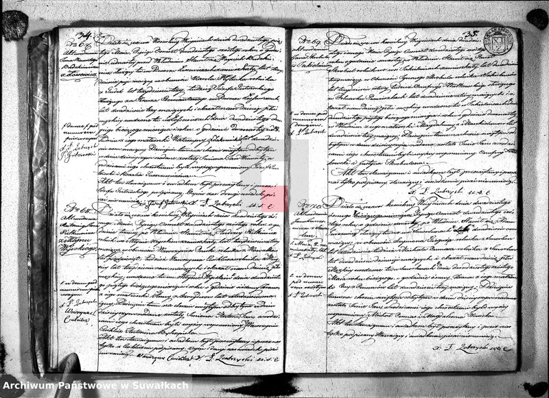 image.from.unit.number "Duplikat aktów urzędnika stanu cyvilnego względem urodzenia, małżeństwa i zeszłych parafii wieysieyskiey na rok 1826, tom I"