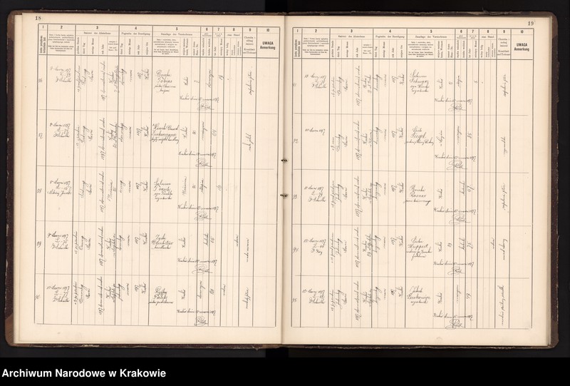 image.from.unit.number "Księga obejmująca wpisy wypadków śmierci Izraelitów w okręgu metrykalnym Krakowskim na rok 1897"