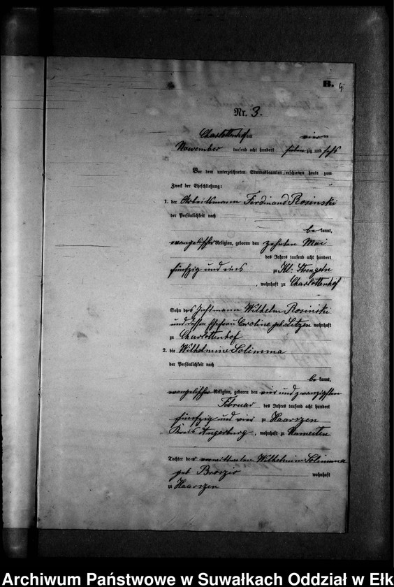 image.from.unit.number "Heiraths-Neben-Register des Preussischen Standes-Amtes Gr. Strengeln Kreis Angerburg"