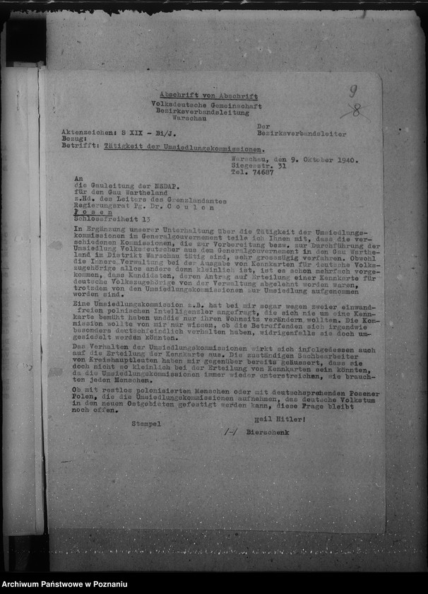 Obraz 13 z jednostki "Anerkennung der im Generalgouvernement ausgestellten Kennkarten"