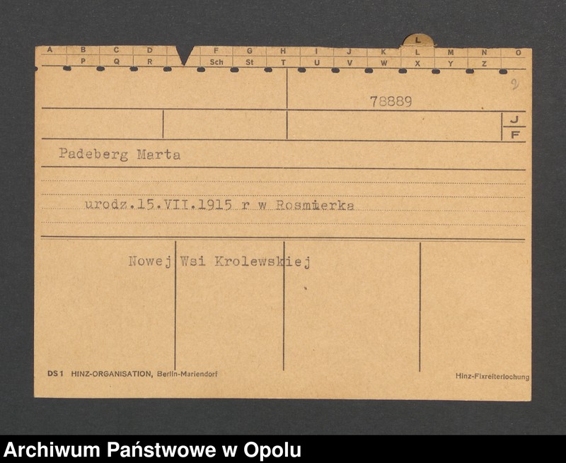 Obraz 4 z jednostki "[Kwossek Rosalie, ur. 17.09.1897 r. Chrosczütz]"