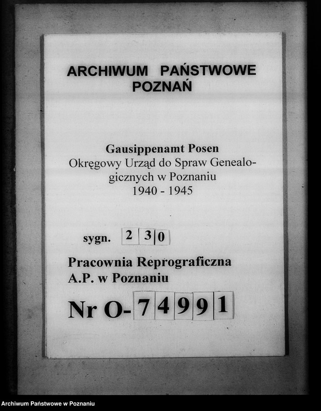 Obraz 1 z jednostki "Personenstands-Zweitbücher der Kreises Konin"