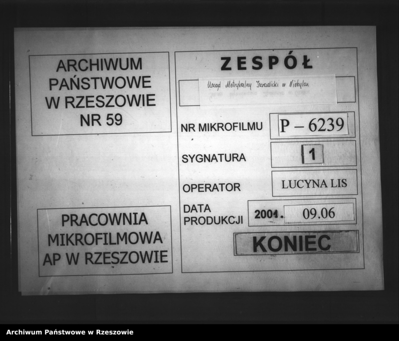 Obraz 13 z jednostki "Duplikat księgi urodzin izraelickiego okręgu metrykalnego w Niebylcu"