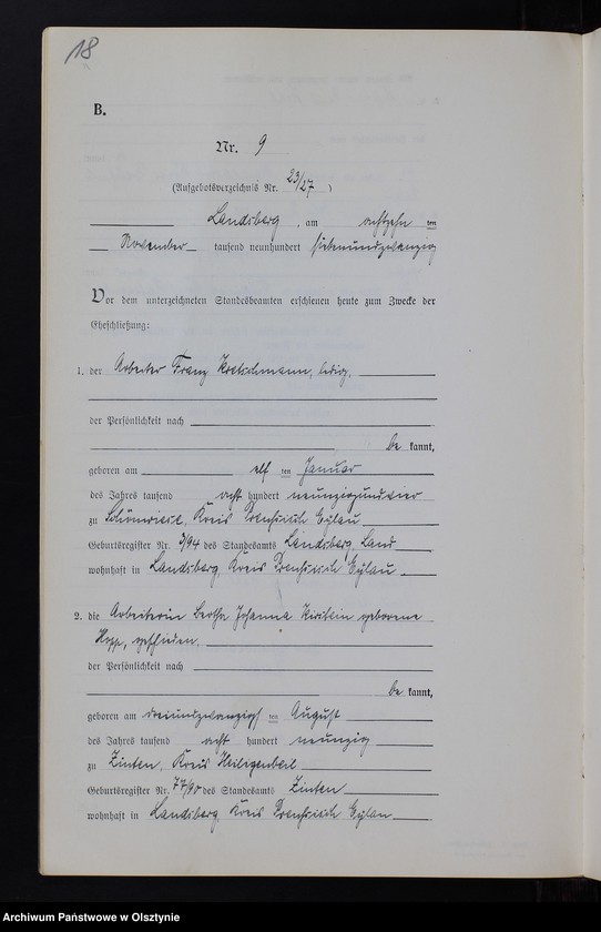 image.from.unit.number "Heiraths-Neben-Register Nr 1 - 9 [ Księga małżeństw- wtóropis ]"