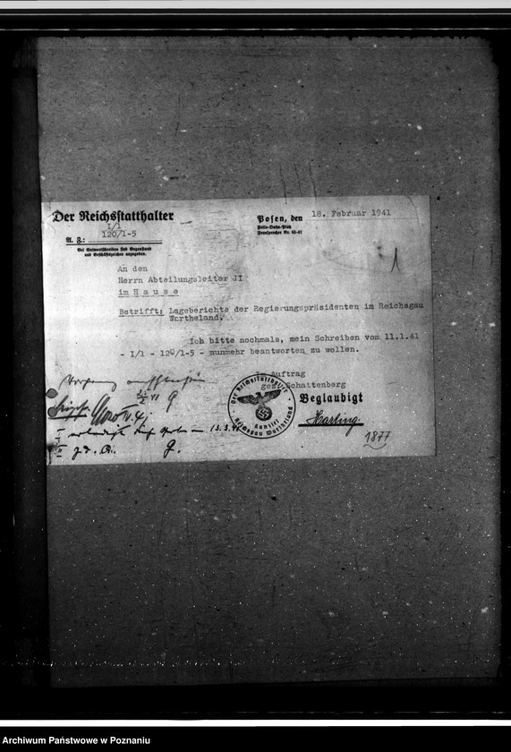 Obraz 4 z jednostki "Lageberichte der Regierungspräsidenten, Gesundheitswesen und Volkspflege"