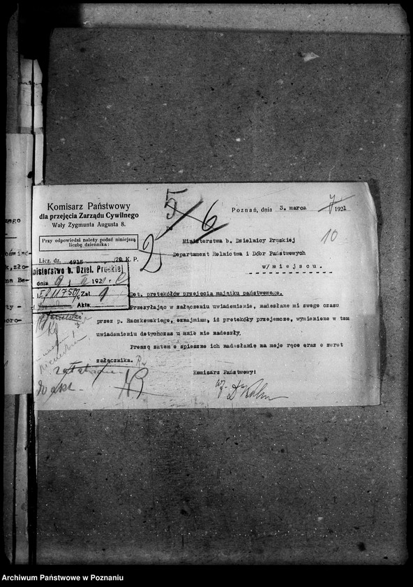 Obraz 14 z jednostki "Sprawy prawne Komisarz Państwowy do przyjęcia Zarządu Cywilnego i rozrachunku z Niemcami"