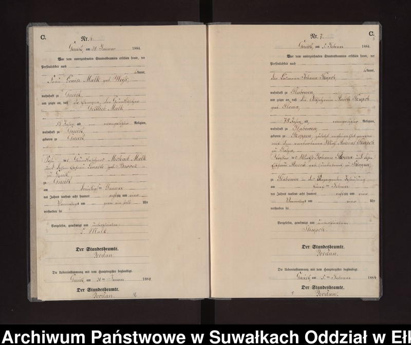 image.from.unit.number "Sterbe-Neben-Register des Königlichen Preussischen Standes-Amtes Gneist Kreis Loetzen"