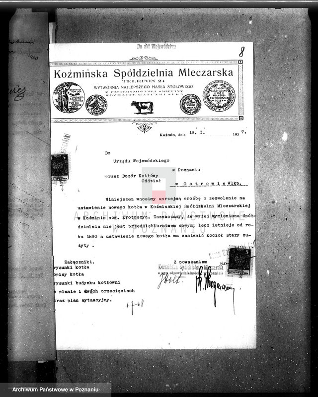 image.from.unit.number "Koźmińska Spółdzielnia Mleczarska w Koźminie nr woj. 6768"