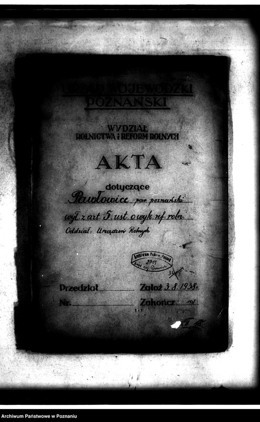 Obraz 4 z jednostki "Majątek Pawłowice powiatu poznańskiego wyłączenie z art. 5 ustawy o wykonaniu reformy rolnej"