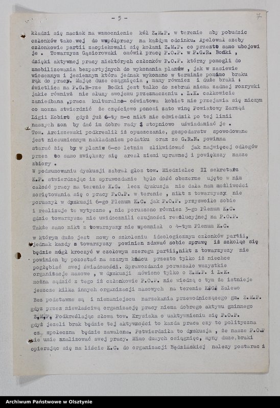 image.from.unit.number "Protokoły zebrań wyborczych /1950-1951/, posiedzeń plenarnych, egzekutywy, narad aktywu, plany pracy, sprawozdania /1949-1950/ Komitetu Gminnego PZPR"