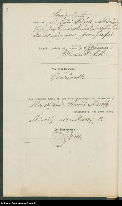 Obraz 7 z jednostki "[Dokumenty dostarczone przez narzeczonych do zawarcia związku małżeńskiego za 1902 rok. Tom V]"