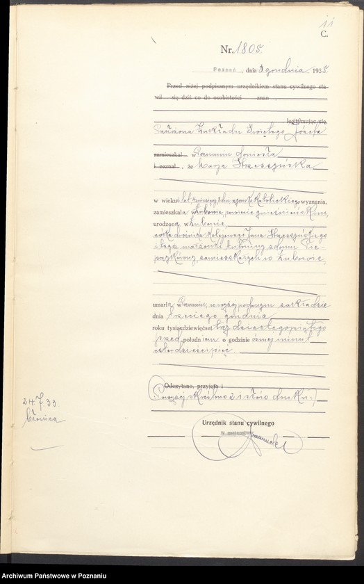 Obraz 13 z jednostki "Księga miejscowa zgonów tom IV [Rejestr główny zgonów]"