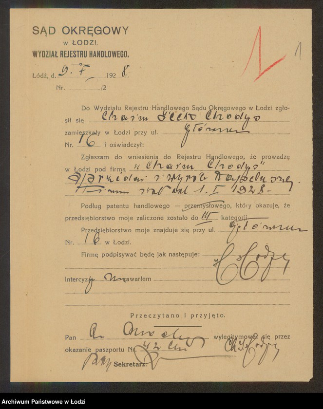 Obraz 3 z jednostki "Chaim Chodys – wyrób i sprzedaż kapeluszy"