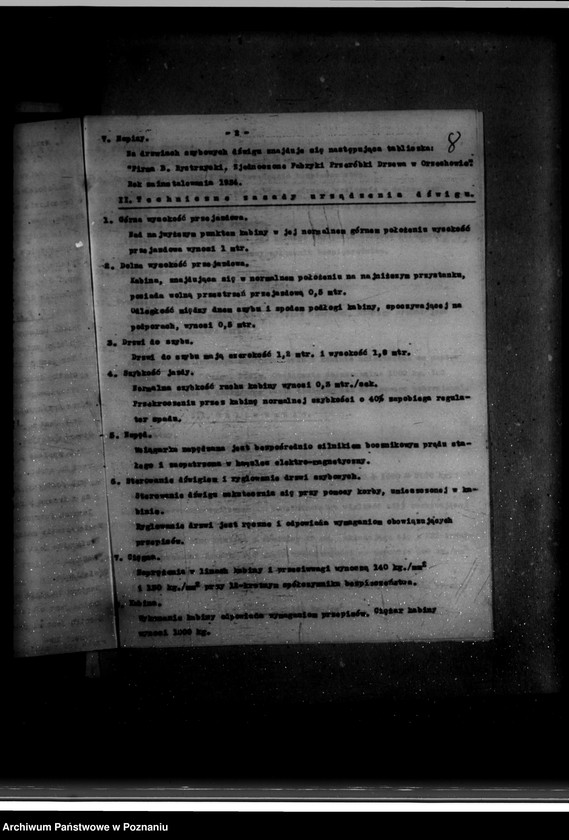 Obraz 12 z jednostki "Zatwierdzenie zakładu przemysłowego /urządzenia dźwigu/ Bystrzyckiego w Orzechowie Zjednoczone Fabryki Przeróbki Drzewa"