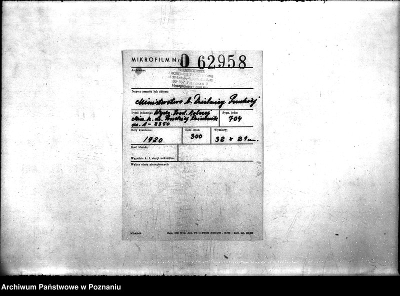 Obraz 2 z jednostki "Wydział Produkcji Rolnej Ministerstwa b. Dzielnicy Pruskiej Dziennik nr. 1 - 2350"