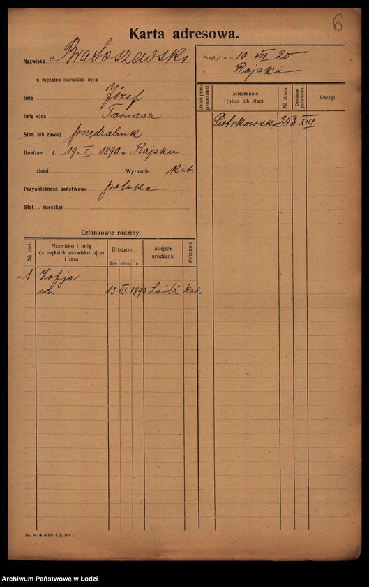 image.from.unit.number "[Spis ludności Łodzi] Bratus - Braune"