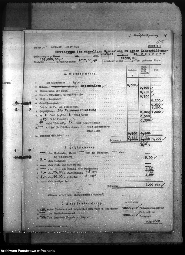 Obraz 20 z jednostki "Instandsetzung und Herrichtung der Gebäde für Lehranstalten"