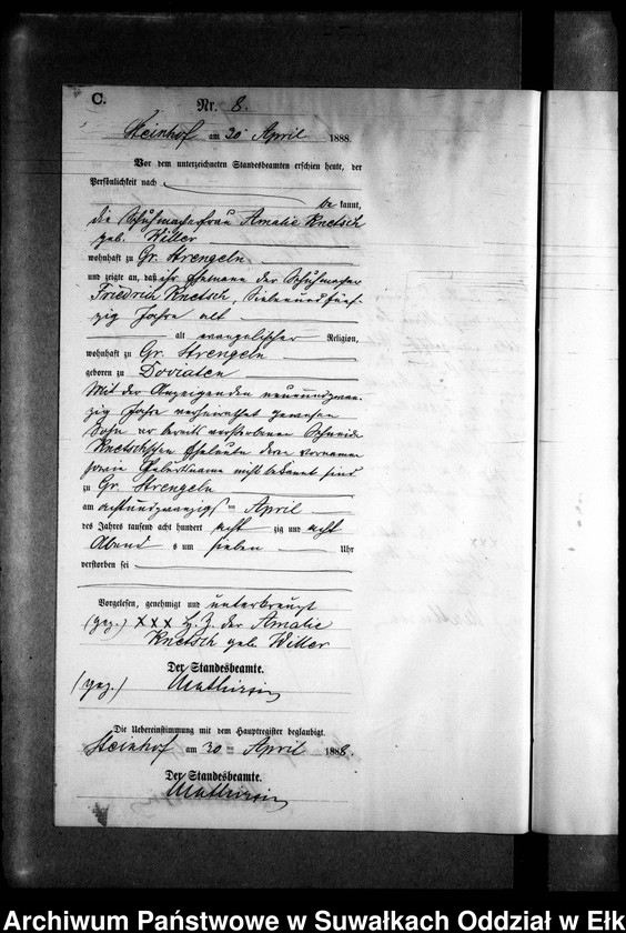 image.from.unit.number "Sterbe-Neben-Register des Preussischen Standes-Amtes Gr. Strengeln Kreis Angerburg"