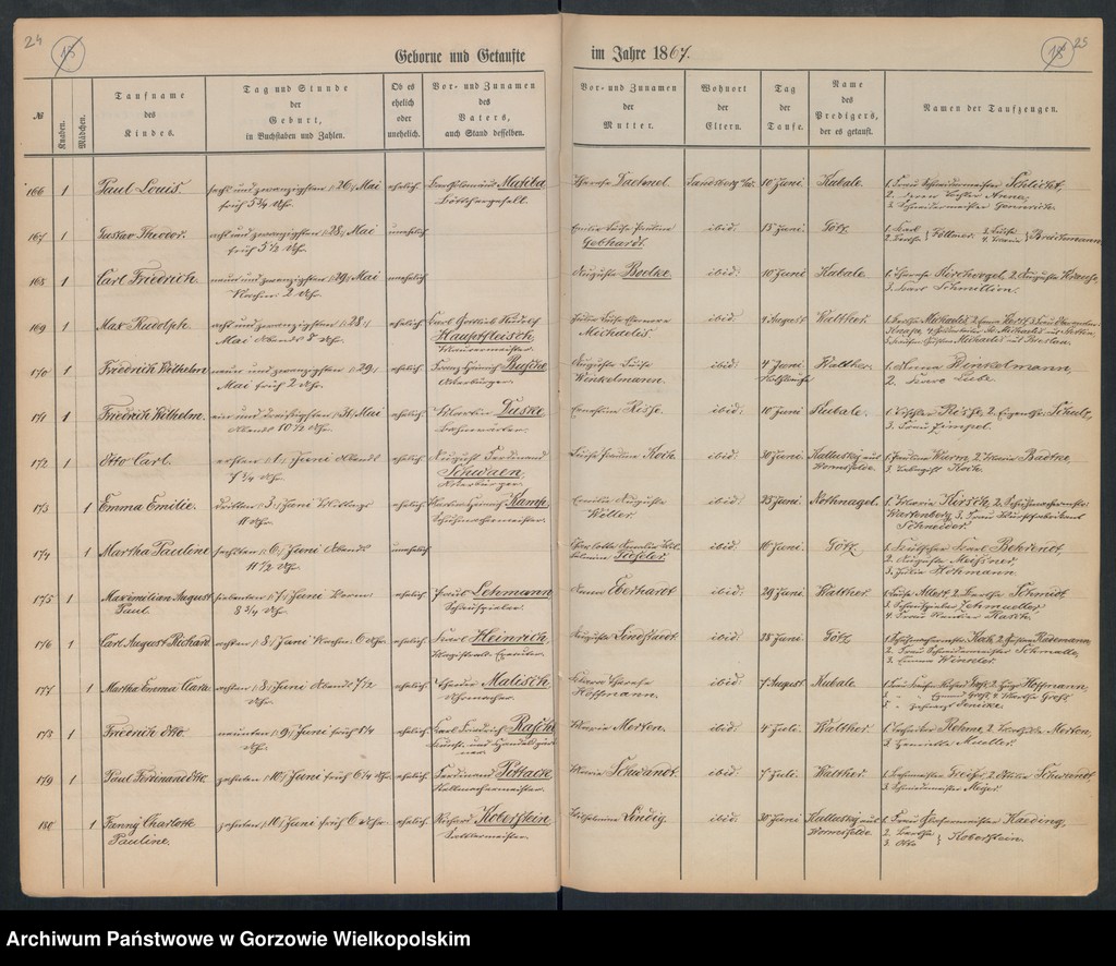 image.from.unit.number "Duplikate der Hauptkirche zu Landsberg an der Warthe (zawiera także księgę zgonów Konkordier Kirchen Gemeinde mit der reformirten und Militair Gemeinde z 1867 r.)"