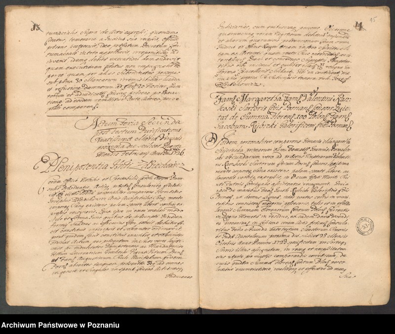Obraz 15 z jednostki "Liber actorum officii consularis civitatis Posnaniae sub notariatu Stanislai Gąsawski SR.Mtis secretari, officii praesentis notarii necnon vicenotarii Bernardi Stefanowicz iureconsultis Posnaniensis."