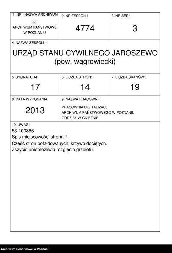 Obraz 1 z jednostki "Księga małżeństw"