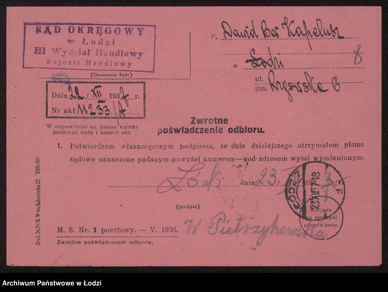 Obraz 10 z jednostki "Dawid – Ber Kapelusz- sprzedaż dodatków zegarmistrzowskich"