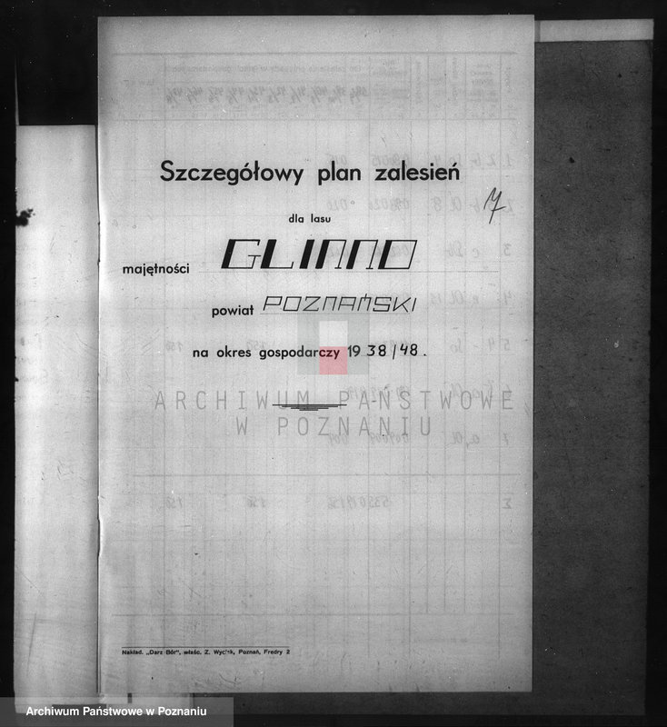 Obraz 11 z jednostki "Program urządzenia gospodarstwa leśnego dla lasu majętności Glinno powiat poznański 1938-1948"
