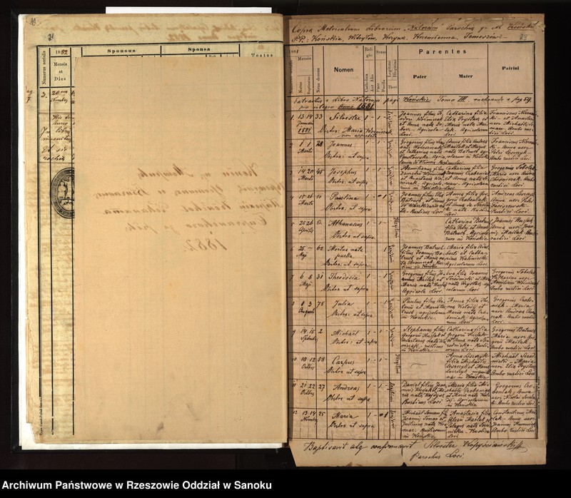 image.from.unit.number "Księga urodzeń, małżeństw, zgonów z miejscowości Końskie, Witryłów, Krzywe, Krzemienna, Temeszów"