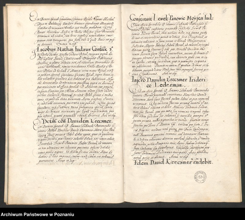 Obraz 19 z jednostki "Acta coram spectabili consulatu Posnaniensi."