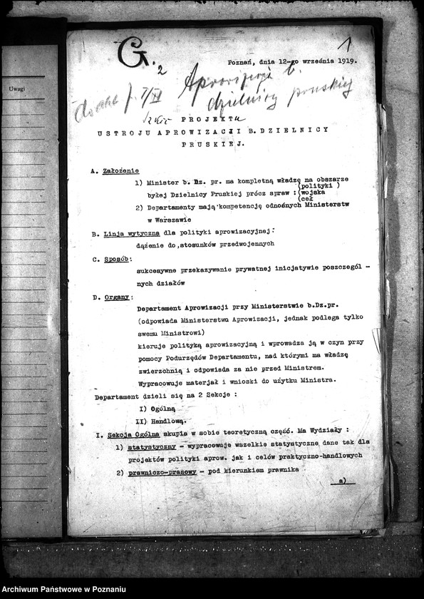 Obraz 6 z jednostki "Sprawy szczegółowo-administracyjne Aprowizacja b. Dzielnicy Pruskiej"