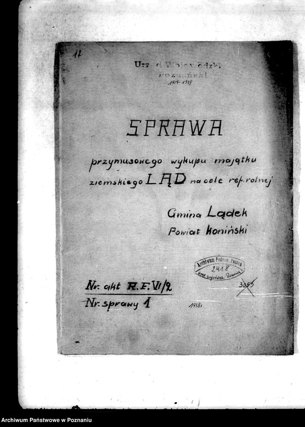 Obraz 4 z jednostki "Przymusowy wykup majątku ziemskiego Ląd na cele reformy rolnej"