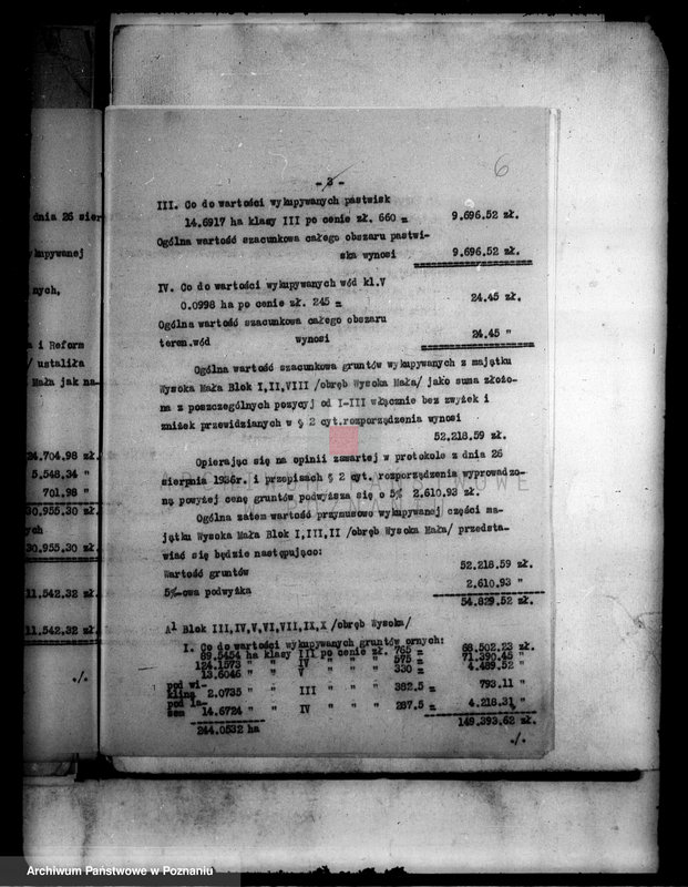 Obraz 10 z jednostki "Operat szacunkowy gruntów przymusowo wykupionych z majątku Wysoka-Mała powiatu wyrzyskiego"