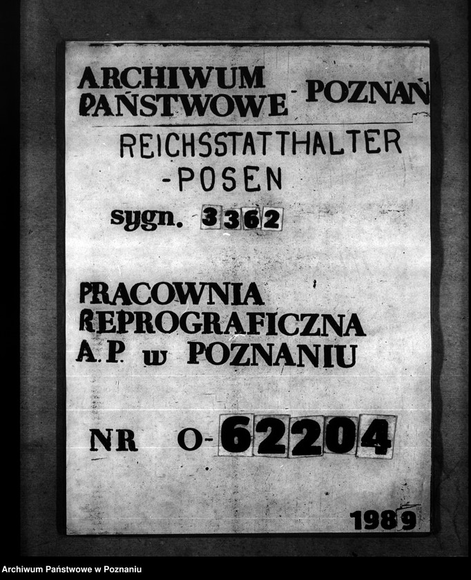 Obraz 1 z jednostki "Reg. Inspektor Linke - Handakte. Aktenplan."