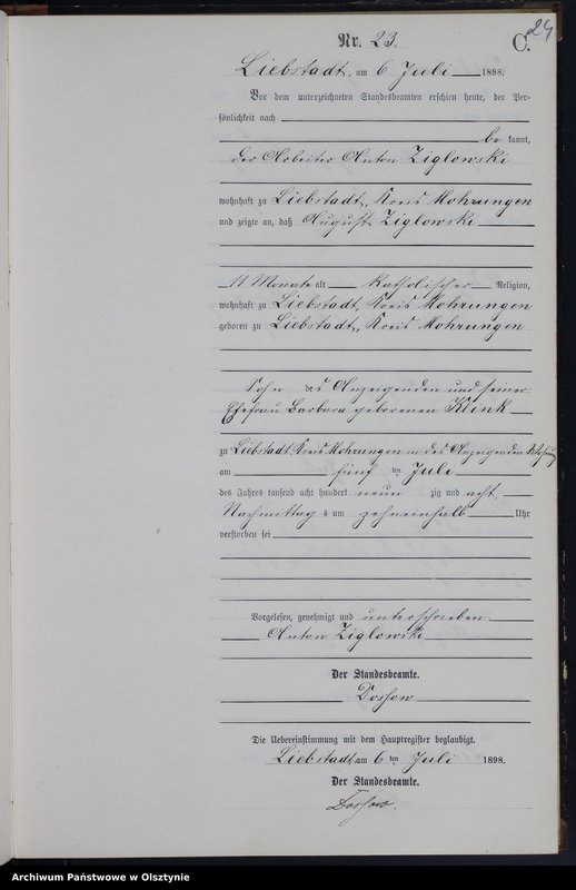 image.from.unit.number "Sterbe-Neben-Register Nr 1 - 46"