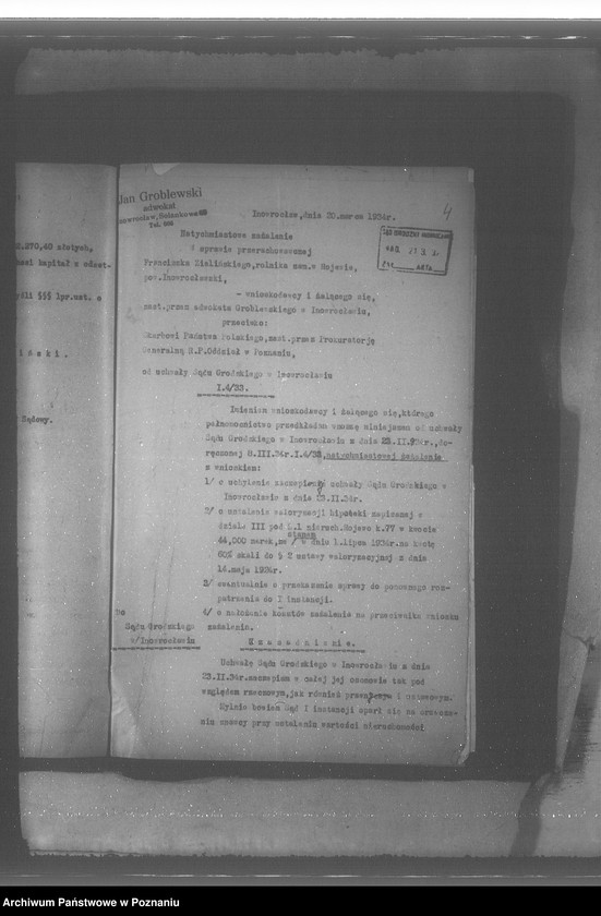 Obraz 8 z jednostki "Przerachowanie hipoteki ciążącej na nieruchomości Rojewo karta 77 Franciszek Zieliński"