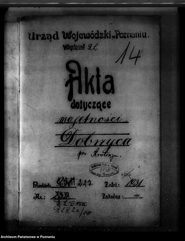 image.from.unit.number "Majętność leśna Dobrzyca powiat krotoszyński"