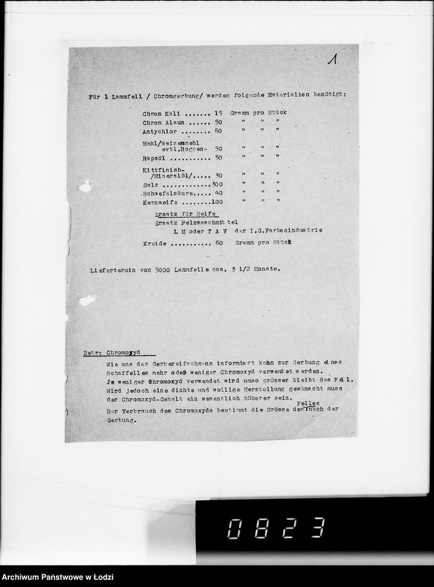 Obraz 5 z jednostki "5005 Kriegsauftrag 5121-304.843 1000 Stück Wachtpost Pelze HBA- Berlin"