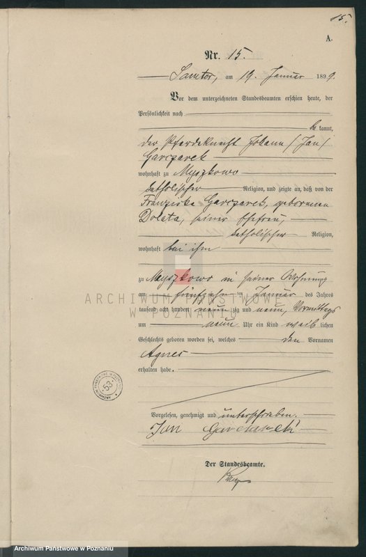 Obraz 18 z jednostki "Geburts-Haupt-Register"