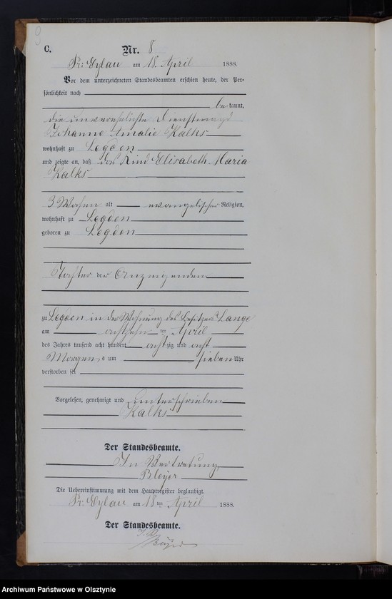 image.from.unit.number "Sterbe-Neben-Register Nr 1 - 22"